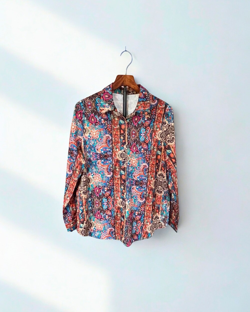 Zeagoo Paisley Button Down Blouse Women’s M NWT Boho Multicolor Long Sleeve